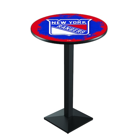 Holland Bar Stool Co 42" Blk Wrinkle New York Rangers Pub Table L217B4228NYRang